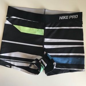 Nike Pro Striped Dri Fit Compression Shorts